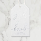 Meisjes zijn de bomb Silver Foil Favor Gift Label (Voorkant)