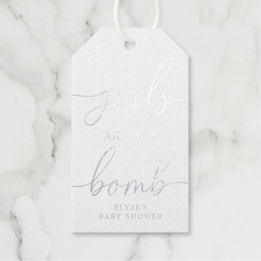 Meisjes zijn de bomb Silver Foil Favor Gift Label (Voorkant)