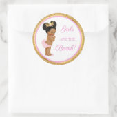 Meisjes zijn de bommel! Bath Gift Etc roze Gold Cl Ronde Sticker (Tas)