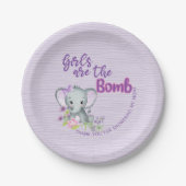 Meisjes zijn de Paarse olifantenpapieren Bord van  (Voorkant)