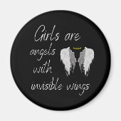 Meisjes zijn engelen met onzichtbare vleugels magneet (Voorkant)