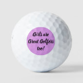 Meisjes zijn fantastische golfers te Paars Golfballen (Voorkant)