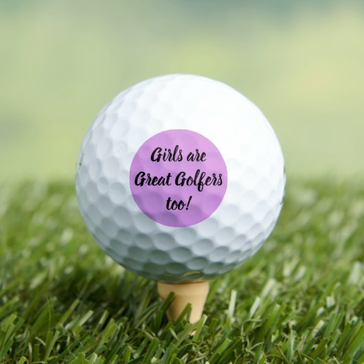 Meisjes zijn fantastische golfers te Paars Golfballen (Insitu Shirt)
