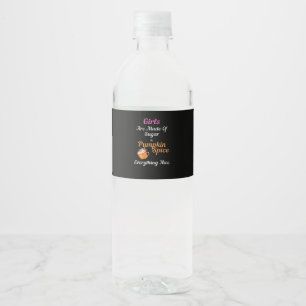 Meisjes zijn gemaakt van suiker pompoen specerij a waterfles etiket