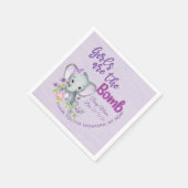 Meisjes zijn het BOMB Paarse olifant baby shower Servet (Hoek)