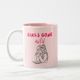 Meisjes zijn mild geworden tweekleurige koffiemok