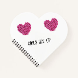Meisjes zijn OP Roze Hart Spiraal Notebook Notitieboek