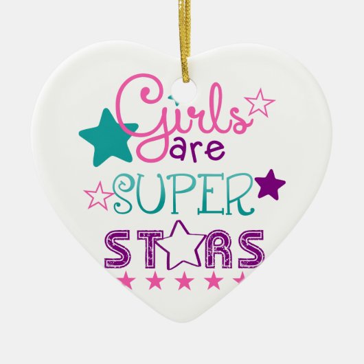 Meisjes zijn supersterren keramisch ornament (Voorkant)