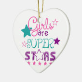 Meisjes zijn supersterren keramisch ornament (Links)
