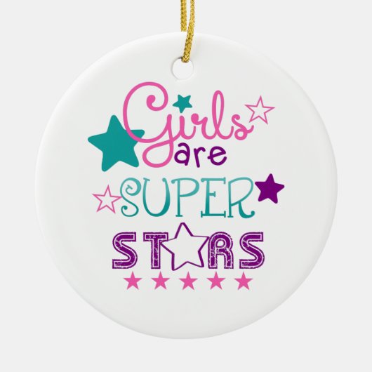 Meisjes zijn supersterren keramisch ornament (Voorkant)