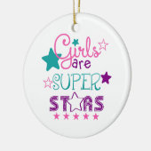 Meisjes zijn supersterren keramisch ornament (Links)