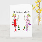 MEISJES ZIJN WIJN! LEUKE WIJNPRINT KAART (Gele Bloem)