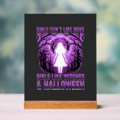 Meisjes zoals Heksen Halloween-ontwerp Acryl Bord (Neutraal)