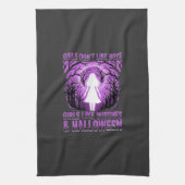 Meisjes zoals Heksen Halloween-ontwerp Theedoek (Verticaal)