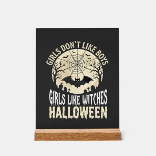 Meisjes zoals Heksen Halloween Vleermuis Ontwerp_1 Acryl Bord