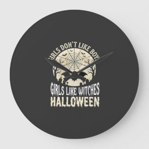Meisjes zoals Heksen Halloween Vleermuis Ontwerp_1 Grote Klok