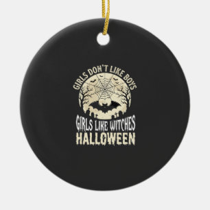 Meisjes zoals Heksen Halloween Vleermuis Ontwerp_1 Keramisch Ornament