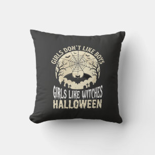 Meisjes zoals Heksen Halloween Vleermuis Ontwerp_1 Kussen