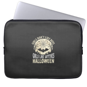 Meisjes zoals Heksen Halloween Vleermuis Ontwerp_1 Laptop Sleeve