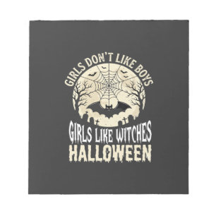 Meisjes zoals Heksen Halloween Vleermuis Ontwerp_1 Notitieblok