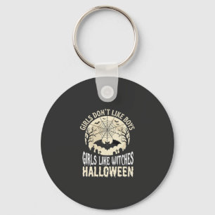 Meisjes zoals Heksen Halloween Vleermuis Ontwerp_1 Sleutelhanger