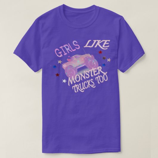 Meisjes zoals Monster Trucks te grappige auto's ca T-shirt (Design voorkant)