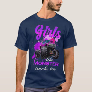 Meisjes zoals monster vrachtwagens naar Verjaardag T-shirt