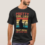  meisjes zoals muziek en liefdeskatten t-shirt (Voorkant)