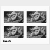 Meisjes zoenen - maken liefde foto rechthoekige sticker (Vel)