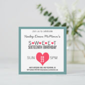 Meisjes zoet 16 Partij Kies Rand Kleur Kaart (Staand voorkant)