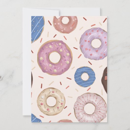 Meisjes Zoete Donut Pastelkleurige Verjaardag Bedankkaart (Achterkant)
