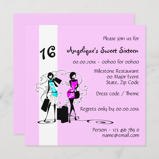 Meisjes zoete zestien mode modellen | Chic Parijs Kaart (Voorkant / Achterkant)