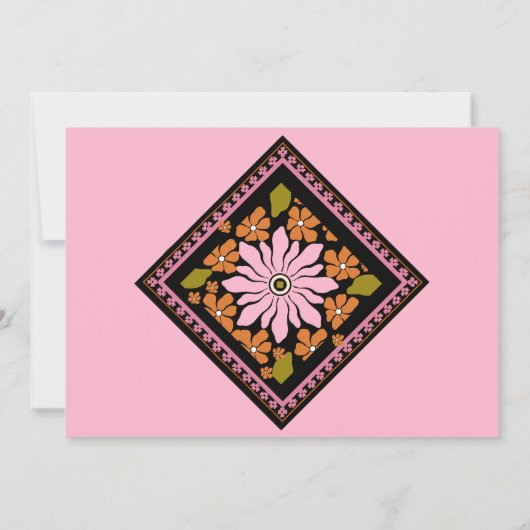 Meisje's zomer picknick verjaardagsfeestuitnodigin kaart (Achterkant)