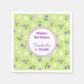 Meisjes zomer verjaardagsfeestje servetten roze bl (Voorkant)