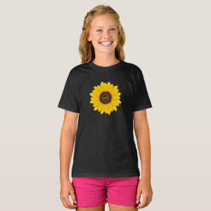 Meisjes zonnebloem, monogrammed t-shirt