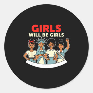 Meisjes zullen Meisjes Vrouwengeschiedenis Feminis Ronde Sticker