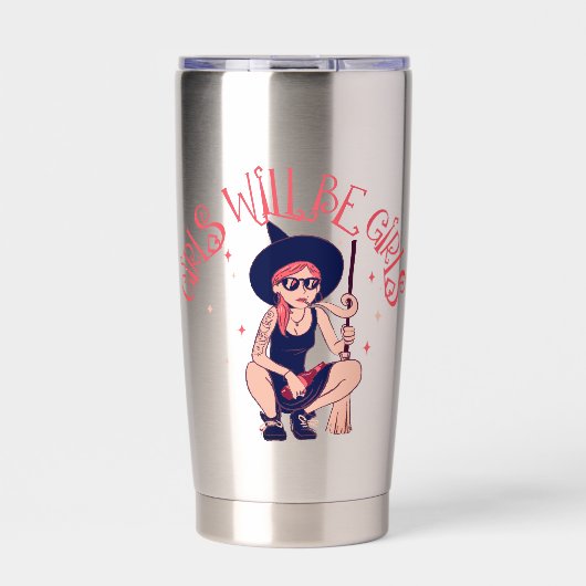 Meisjes zullen meisjes zijn | Feministische heks t Geïsoleerde Drinkbeker (Voorkant)