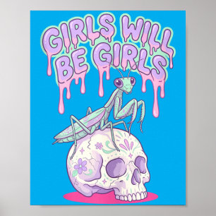 Meisjes zullen meisjes zijn Schattig Kawaii Poster