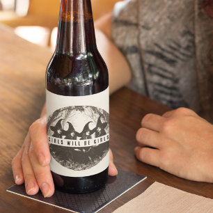 "Meisjes zullen meisjes zijn   Schattige heksenthe Bier Etiket