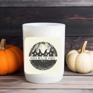 "Meisjes zullen meisjes zijn   Schattige heksenthe Vierkante Sticker