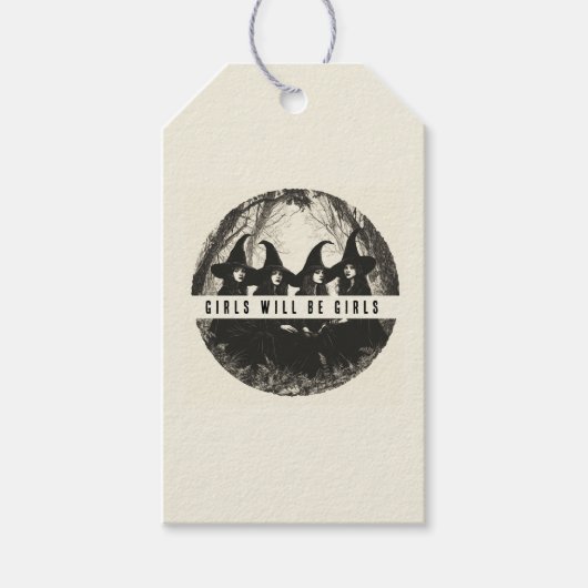 "Meisjes zullen meisjes zijn | Schattigee Hallowee Cadeaulabel (Voorkant)