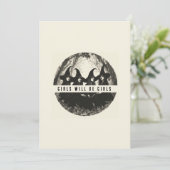 "Meisjes zullen meisjes zijn | Schattigee Hallowee Feestdagenkaart (Staand voorkant)