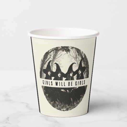 "Meisjes zullen meisjes zijn | Schattigee Hallowee Papieren Bekers (Achterkant)