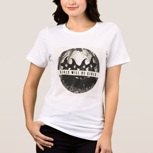 "Meisjes zullen meisjes zijn | Schattigee Hallowee Tri-Blend Shirt (Voorkant)