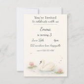 Meisjes zwaan prinses verjaardag Uitnodiging (Voorkant)