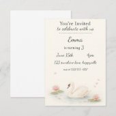 Meisjes zwaan prinses verjaardag Uitnodiging (Voorkant / Achterkant)