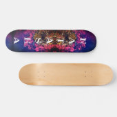 Meisjes zwart en roze abstracte kunst op persoonlijk skateboard (Horizontaal)