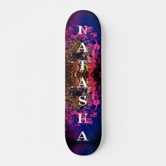 Meisjes zwart en roze abstracte kunst op persoonlijk skateboard (Voorkant)