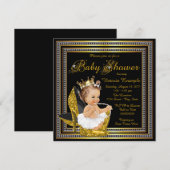Meisjes Zwart Goud Hoge Hak Baby shower Kaart (Voorkant / Achterkant)