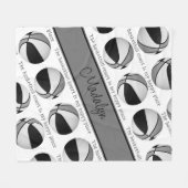 Meisjes zwart grijs basketbalveld mijn gelukkige p fleece deken (Voorkant (Horizontaal))